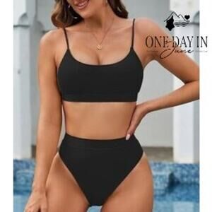 Pink Queen High Waist Crop Bikini Swimsuit Size S